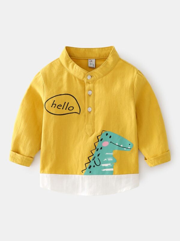 Dinosaur Hit Color Kid Boy Shirts 210710441