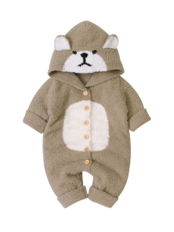 Cartoon Baby Hooded Cardigan Jumpsuit 21071190