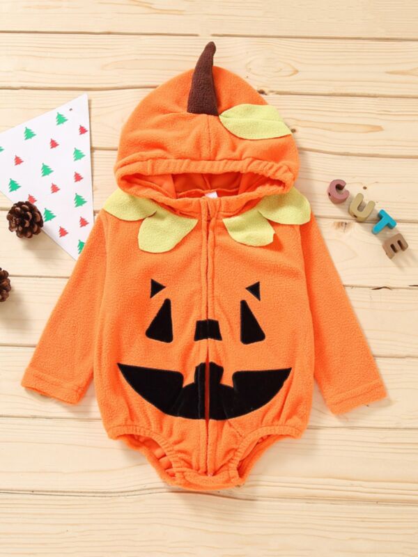 Pumpkin Halloween Hooded Wholesale Baby Onesies With Hat 210712150
