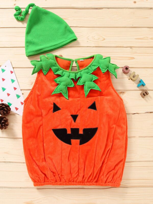 Halloween Baby Clothes Pumpkin Baby Romper And Hat 210712392