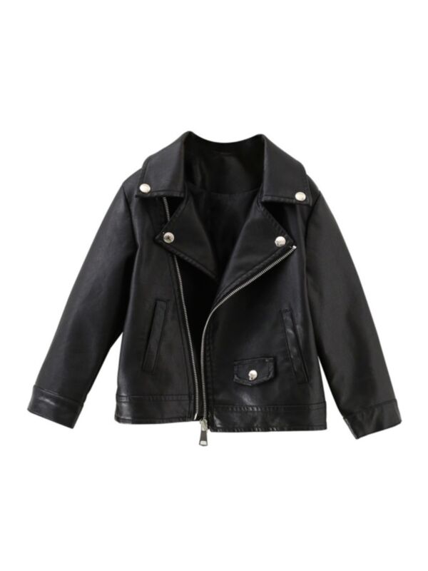 Kid PU Leather Moto Jacket 210713493