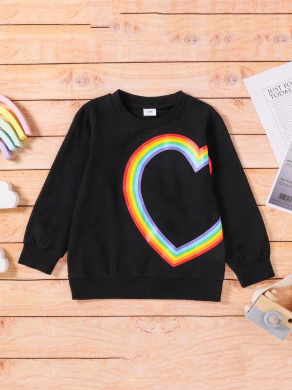 Rainbow Love Heart Print Kid Sweatshirt 210716827