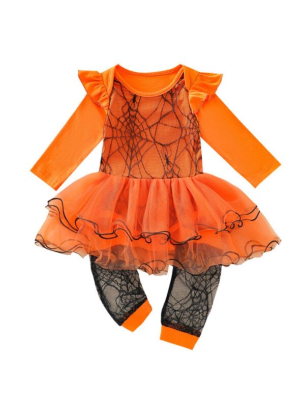 Halloween Costumes Baby Girl Mesh Dress And Lace Leg Warmer 210720590