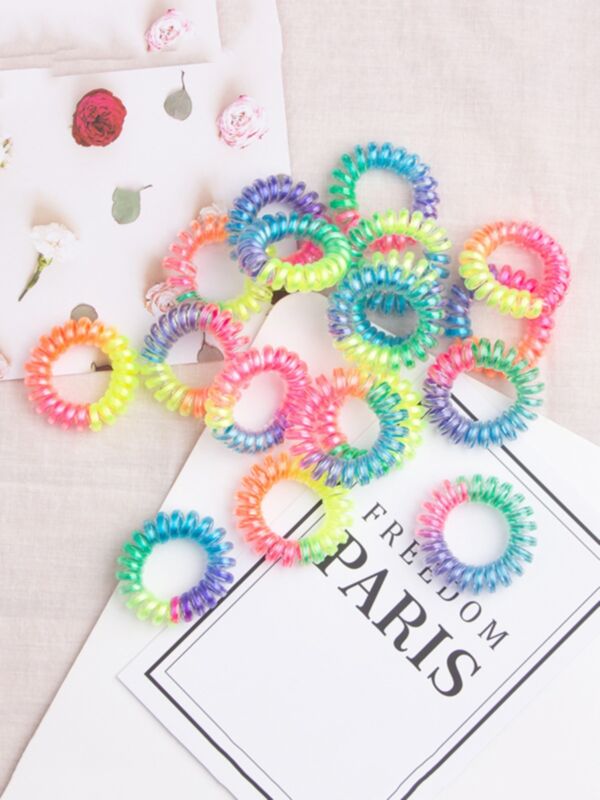 20-Pack Colorful Elastic Telephone Line Hair Bands 210724007