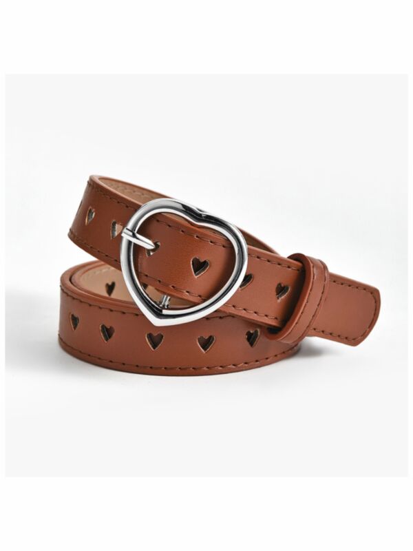 Kid Girl Solid Color Love heart Belts 210724499
