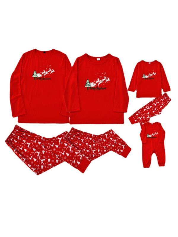 Merry Christmas Family Matching  Pajama Sets Top Trousers Jumpsuit 210724809