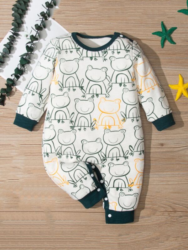 Frog Print Baby Jumpsuit 210727063
