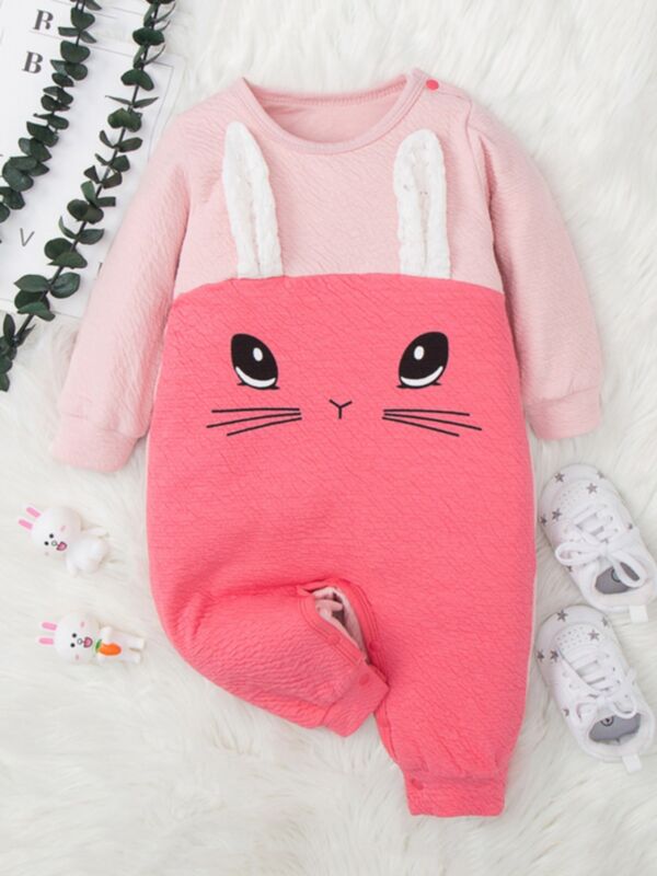 Cartoon Bunny Baby Girl Jumpsuit 210727387