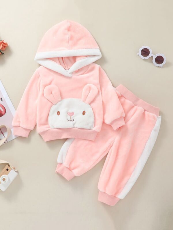 Two Pieces Animal Print Baby Girl Pajamas Set Hoodies With Pants 210727531