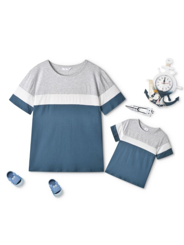 Color Blocking Family Matching T-shirt 210728654