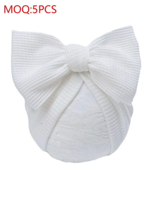  Baby Bow Solid Color Turban Hat 210731127