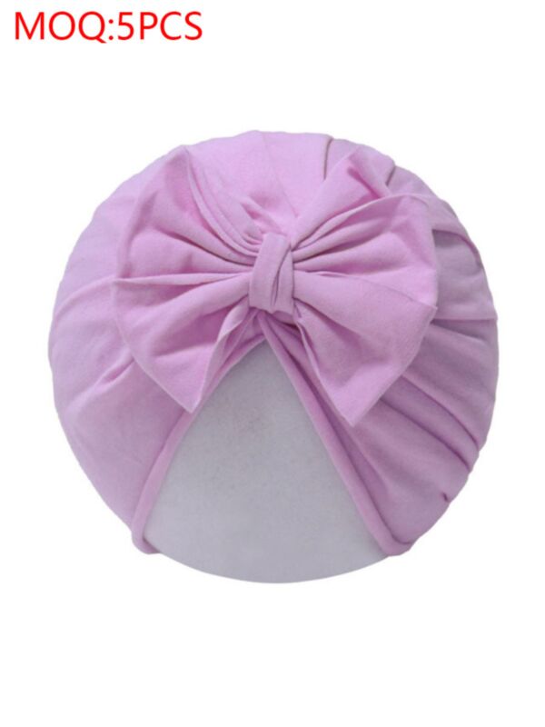  Solid Color Bow Baby Turban Hat 210731388