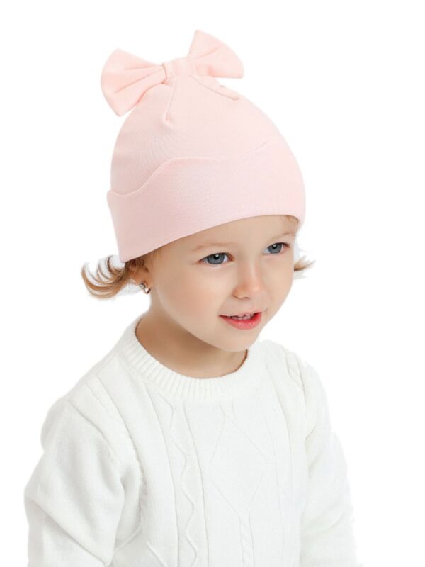 2-Pack Solid Color Bow Decor Baby Hat And Gloves 210731846