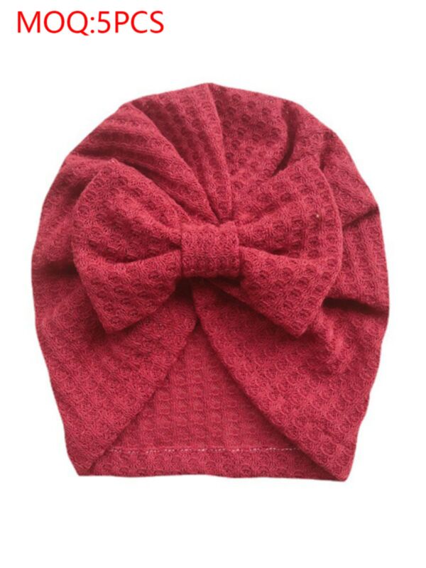 Baby Knit Solid Color Bow Turban Hat 210731958