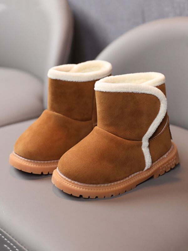 Solid Color Lamb Wool Snow Boot For Little Kids Wholesale Kids Shoes 210802174