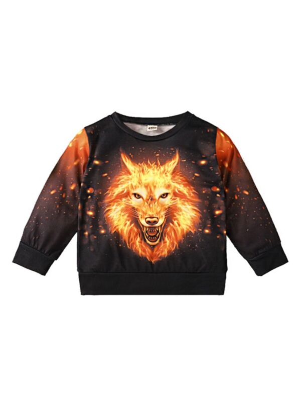 Wolf 3D Print  Boys Sweatshirt 210802344