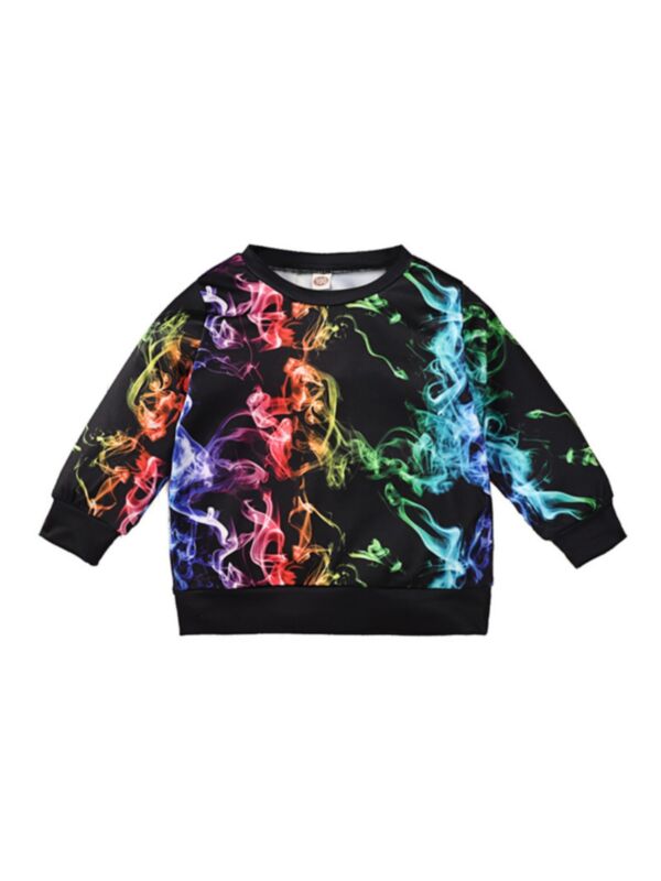 Color Smoke 3D Print Boys Sweatshirt 210802927