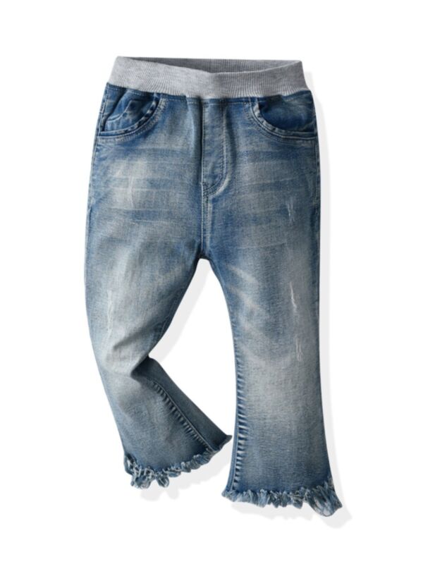 Elastic Waist Jeans For Girls 210804093