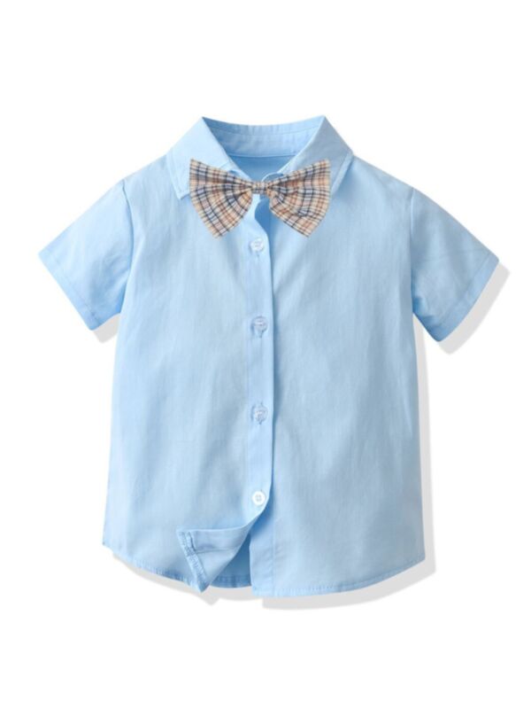 Wholesale Boys Clothing Bowtie Shirts In Blue 210804215