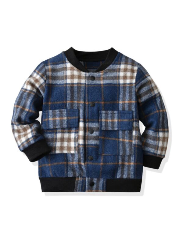 Checked Bomer Jacket Wholesale Boys Clothing 210804682