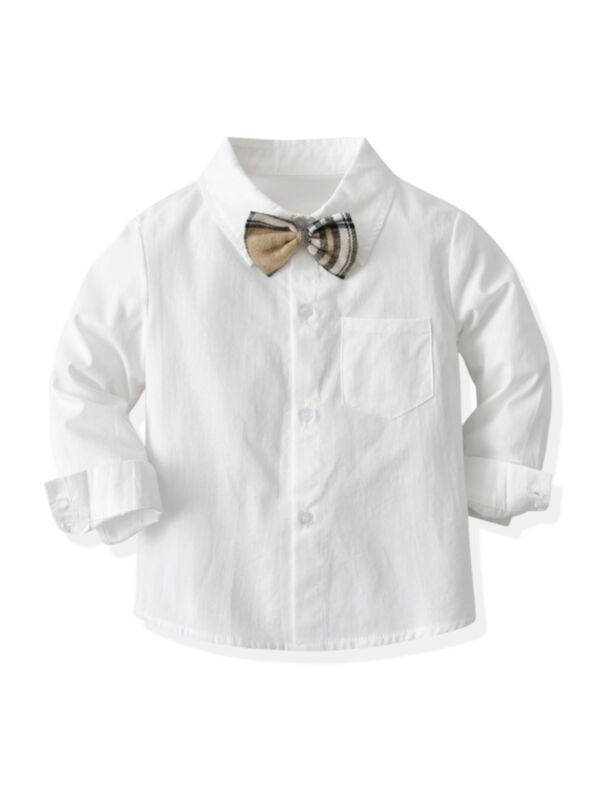 Bow Tie Long Sleeve Shirt Wholesale Boys Clothing 210804851
