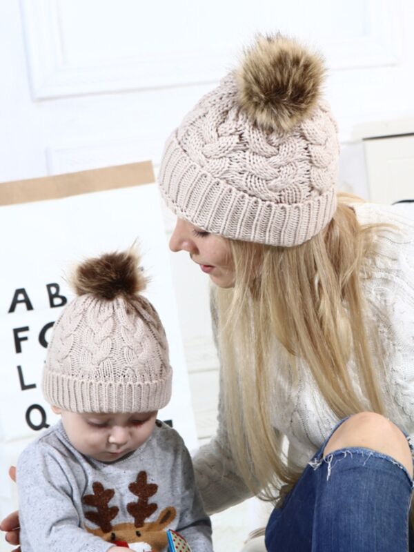 2-pack Mommy and Me Beanie With Pom Pom 210805971