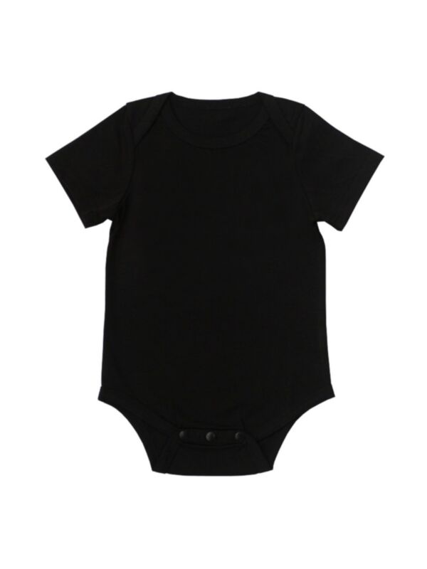 Solid Color Short-sleeved Baby Bodysuit 210806112