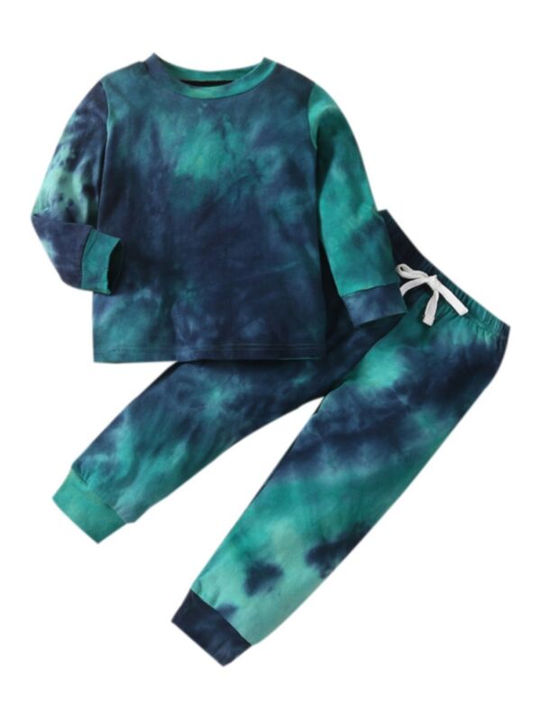 Two Pieces Tie Dye Kid  Set Top With Pants 210806272