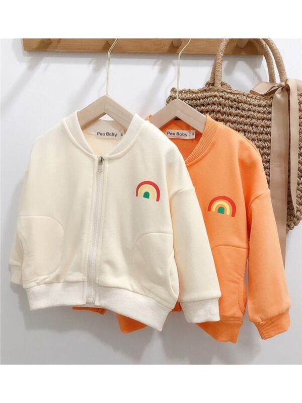 Rainbow Print Cardigan Sweaters Wholesale Girls Clothes 210807434
