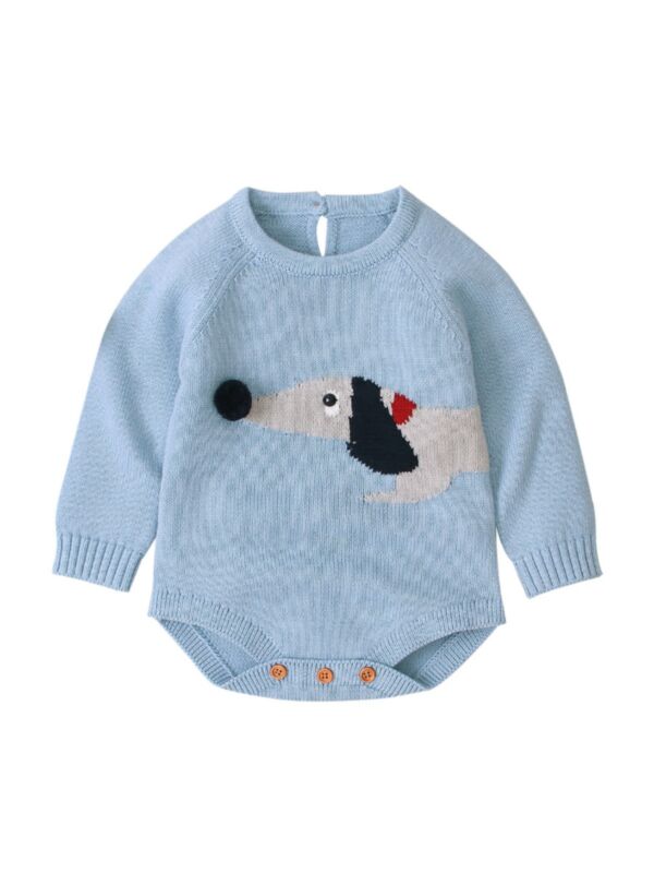 Dog Pattern Baby Knit Baby Bodysuits Wholesale 21080863