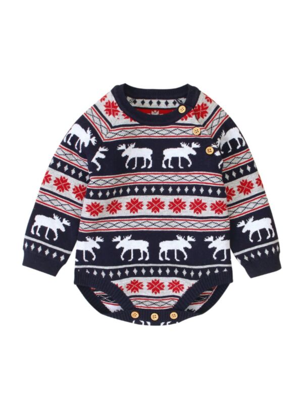 Xmas Elk Baby Knit Bodysuit 21080866