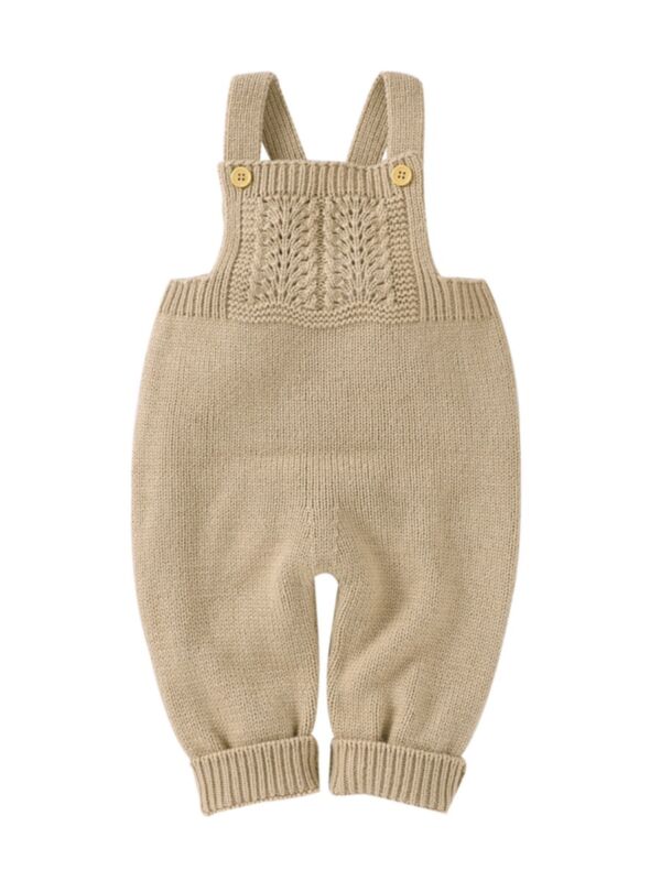 Solid Color Knitted Baby Girl Overalls Jumpsuit 21080880