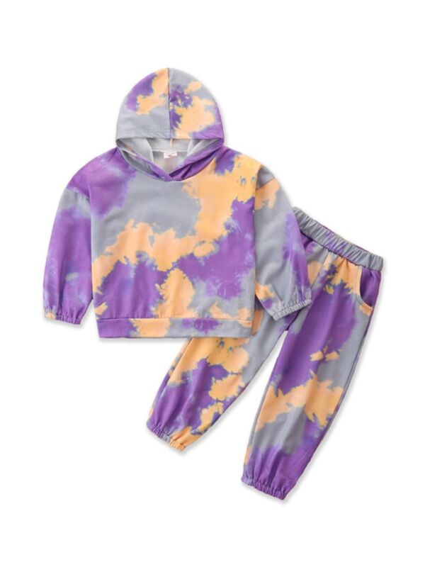 Two Pieces Tie Dye Kid Tracksuit Set Hoodie With Sweatpants Wholesale Boys Clothing 210810476