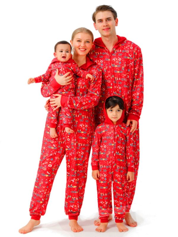 Christmas Family Matching Loungewear Hooded Jumpsuit 210811330