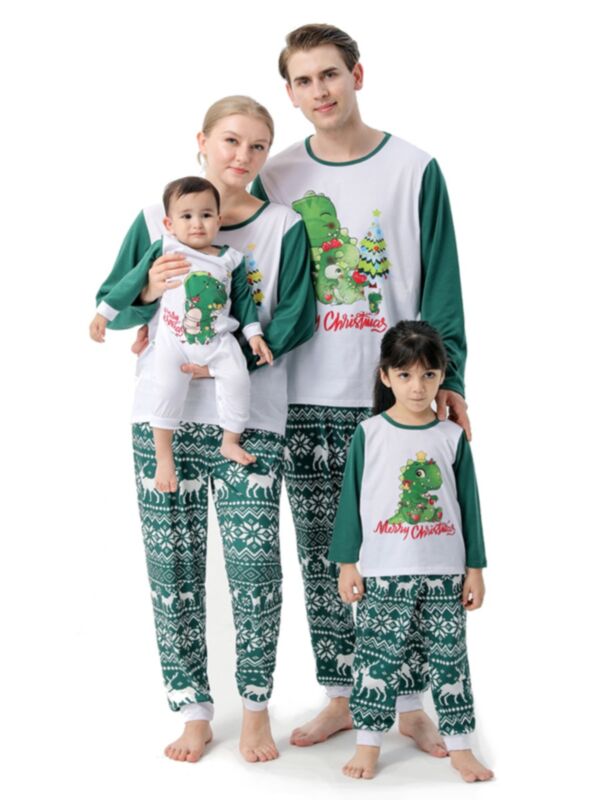 Merry Christmas Dinosaur Print Family Matching Sleepwear Sets 210811808