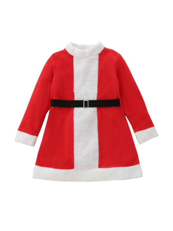 Santa Polar Fleece Kid Girl Dress Wholesale Girls Clothes 210812864