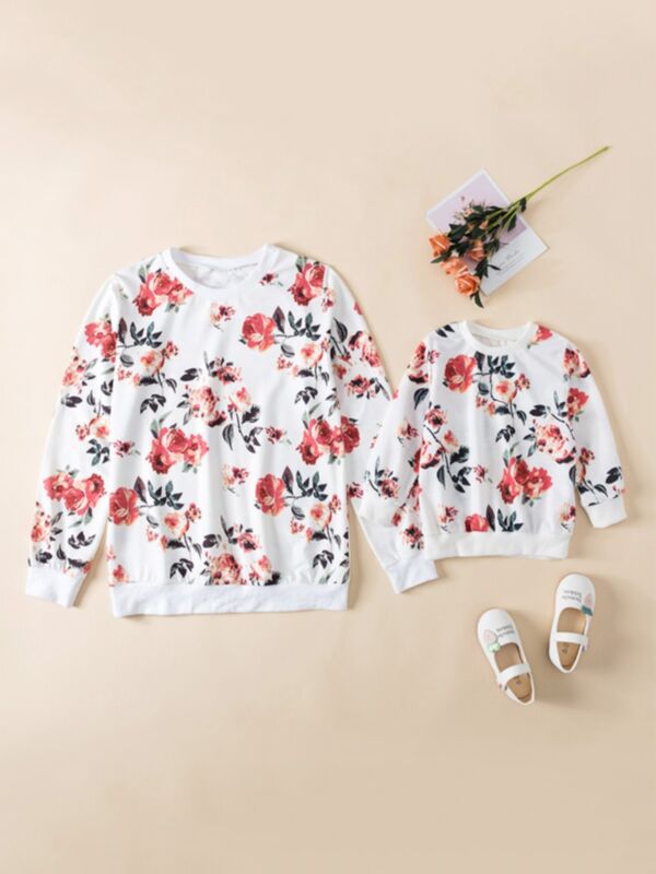 Flower Print Mommy And Me Top 210813464