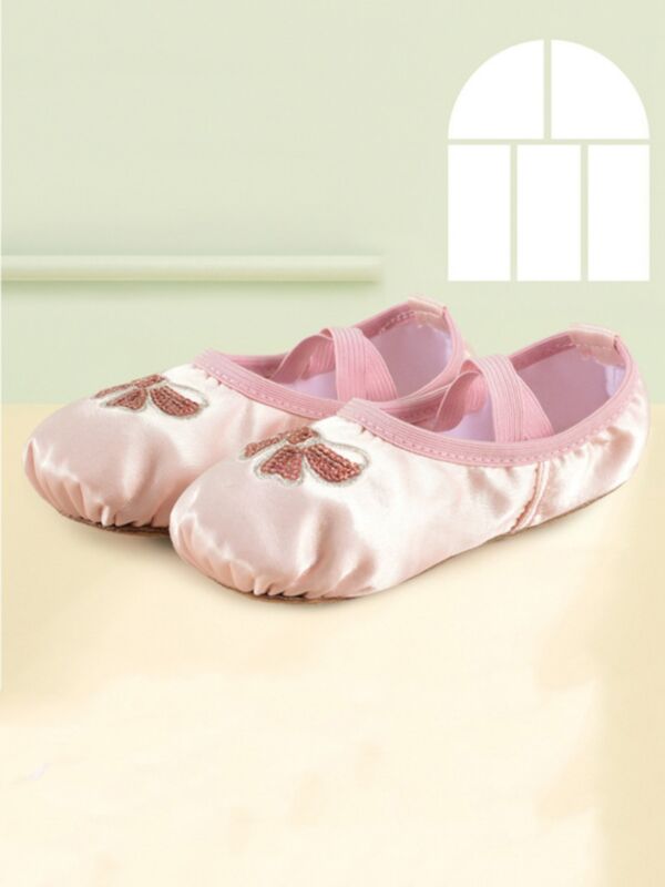 Sequins Bowknot Kid Girls Ballet Dance Shoes 210814914