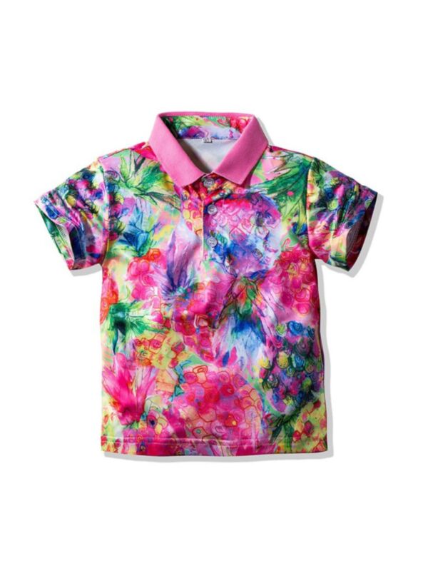 Colorful Print Graphic Polo Boys Shirts Wholesale Boy Clothes 210814920