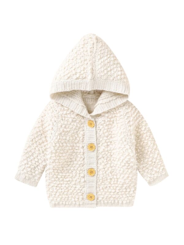 Baby Solid Color Knit Hoodies 21081501