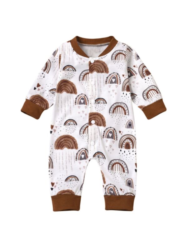 Rainbow Print Baby Jumpsuit Wholesale Baby Clothes 210816944