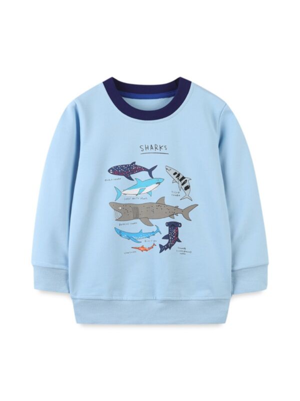 6-pack Sharks Print Kid Boys Tops Wholesale Boy Clothes 210817275