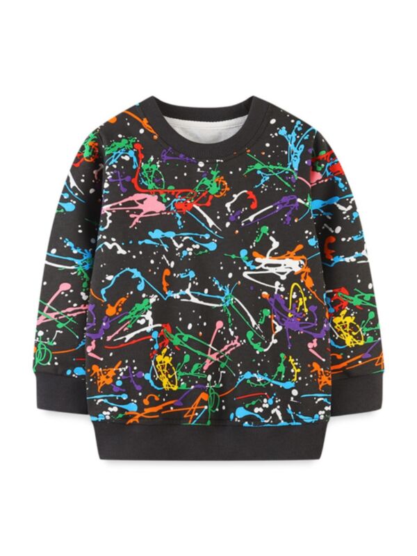 6-pack Graffiti Long Sleeve Kid Boys Tops Wholesale Boy Clothing 210817520