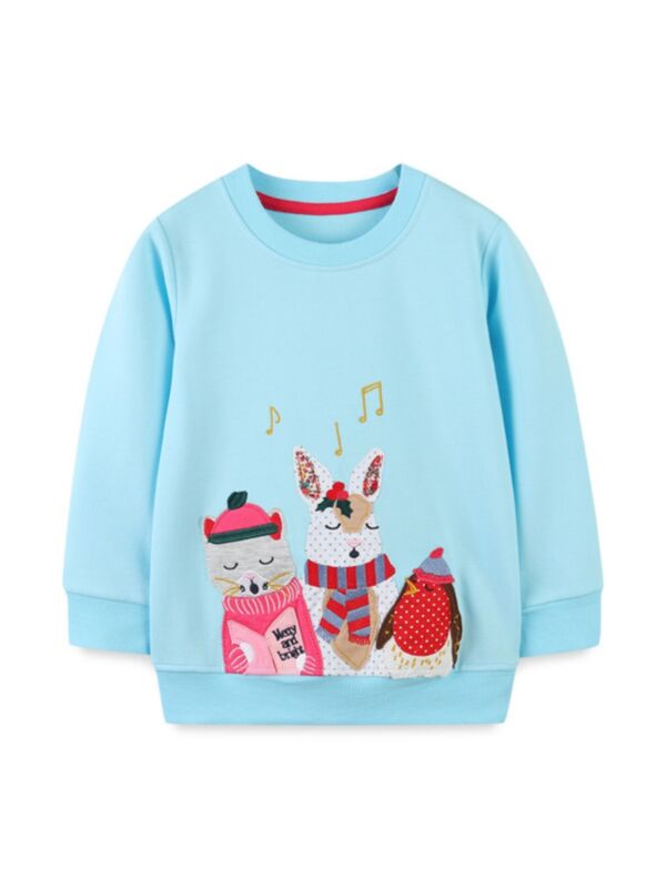 6-pack Embroidery Cartoon Long Sleeve Top For Kid Girls 210817774