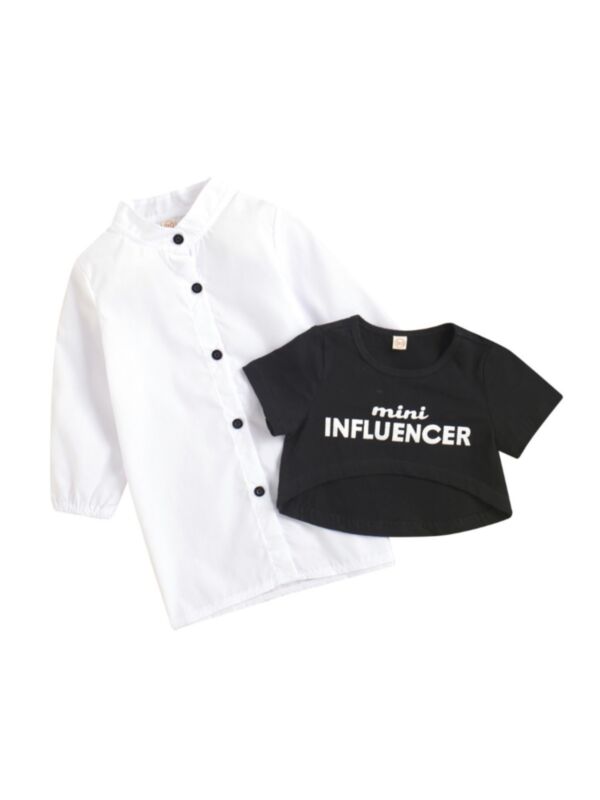 Mini INFLUENCER Hi Lo Top And Shirt Kid Girls Sets Wholesale Girls Clothes 210824558