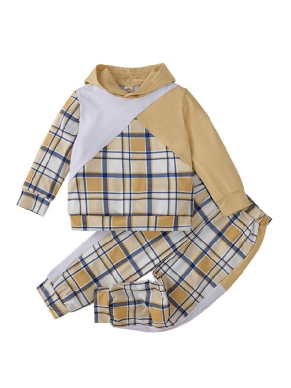 Checked Hoodies With Pants Kid Girls Sets Wholesale Girls Clothes 210826740