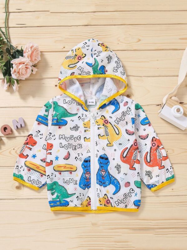 Dinosaur Letter Print Zip Up Jacket Wholesale Toddler Boy Clothes 210826822
