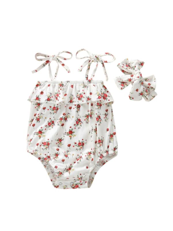 Baby Girl Floral Ruffle Cami Bodysuit Wholesale Baby Clothes 21082906