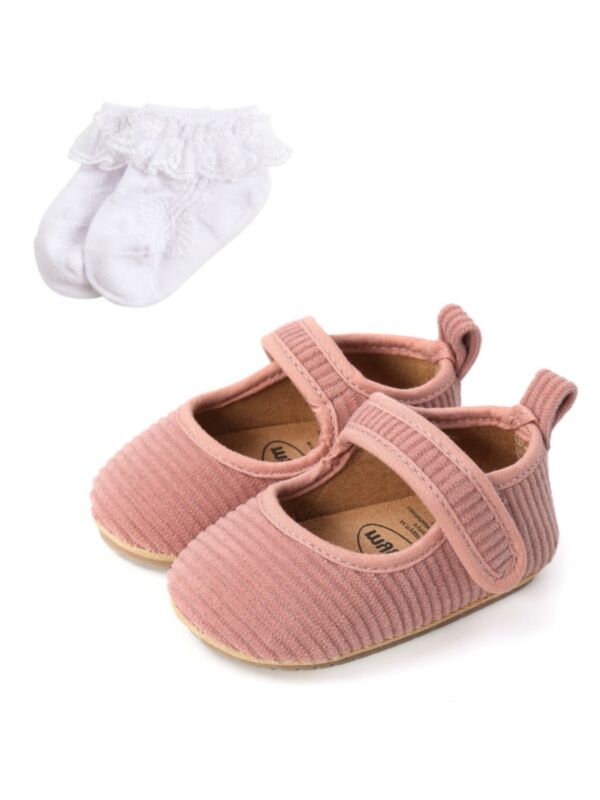  Solid Color Corduroy Baby Shoes 21082955