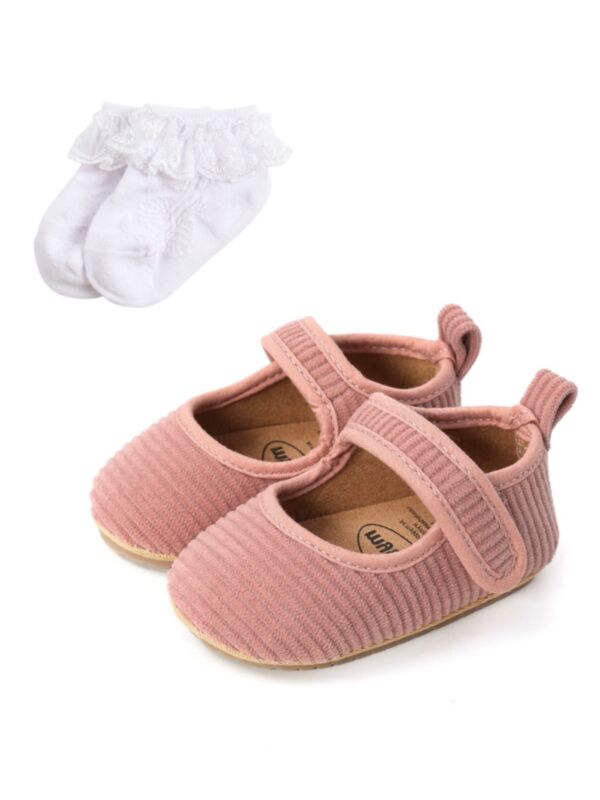 Solid Color Corduroy Baby Shoes 21082955